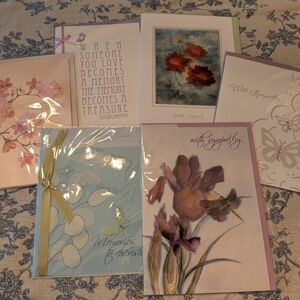 Assorted Sympathy Cards with Floral Designs